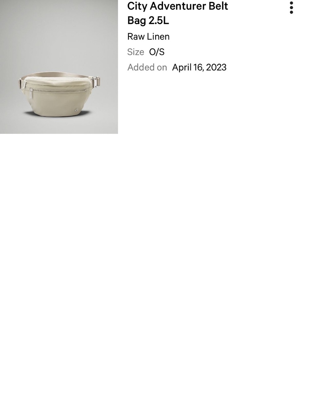 lululemon Neutral Beige City adventurer belt Bag, 2.5L - Picture 2 of 9